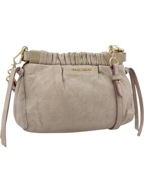 Miu Miu Shoulder Bag Leather Pink Gold
